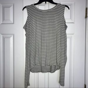 Prince&Fox Striped Cold Shoulder Long Sleeve